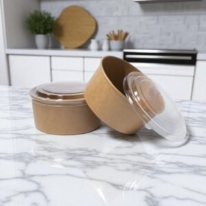 BOWL DE PAPEL KRAFT 1000 ML CON TAPA PET