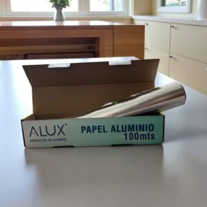 ROLLO DE PAPEL ALUMINIO 100 METROS CON CAJA DISPENSADORA