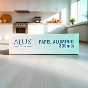 ROLLO DE PAPEL ALUMINIO 300 METROS CON CAJA DISPENSADORA