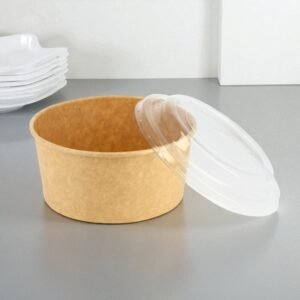 BOWL DE PAPEL KRAFT 750 ML CON TAPA PET